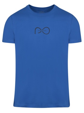 elegant logo τ-shirt μπλε ρουά round neck (italian slim fit) σε προσφορά