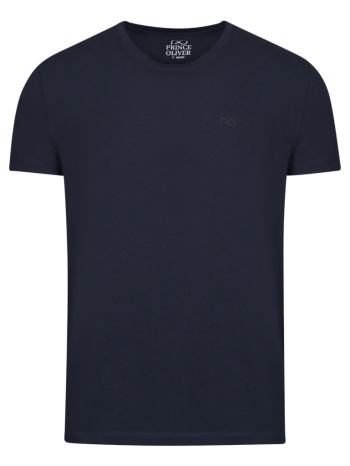 elegant logo τ-shirt μπλε round neck (modern fit) σε προσφορά