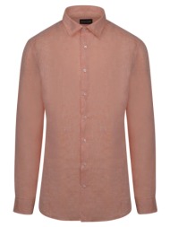 premium πουκάμισο πορτοκαλί 100% λινό (modern fit)