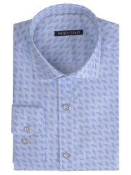 prince oliver πουκάμισο σιέλ με σχέδιο (modern fit)