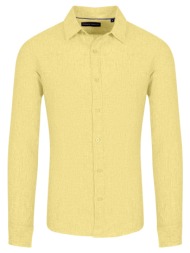 prince oliver πουκάμισο κίτρινο 100% λινό (modern fit)