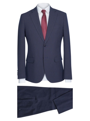 prince oliver κοστούμι καρό μπλε σκούρο (modern fit) σε προσφορά