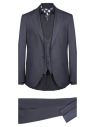 prince oliver κοστούμι με γιλέκο three-piece ανθρακί καρό (modern fit) new arrival