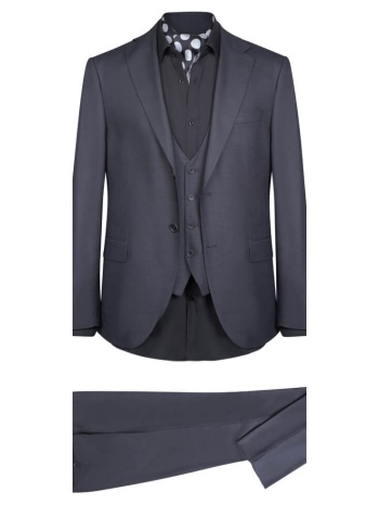 prince oliver κοστούμι με γιλέκο three-piece ανθρακί καρό σε προσφορά