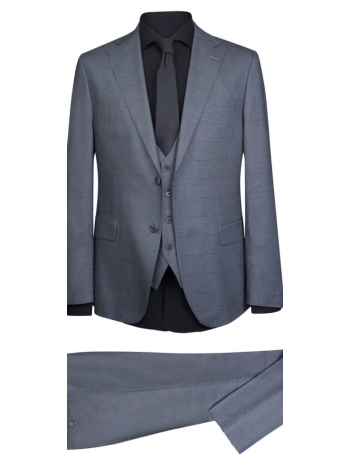 prince oliver κοστούμι με γιλέκο three-piece γκρι καρό σε προσφορά