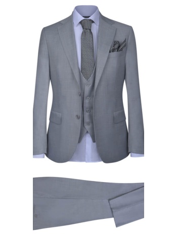 prince oliver κοστούμι με γιλέκο three-piece γκρι σε προσφορά