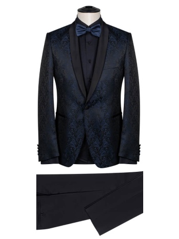 prince oliver tuxedo μπλε μπροκάρ (modern fit) σε προσφορά