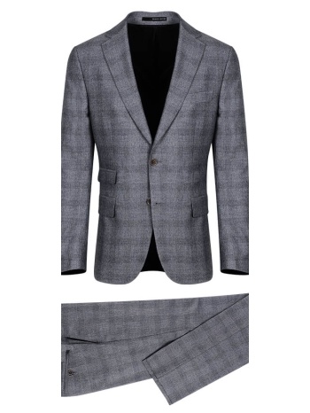 prince oliver κοστούμι γκρι σκούρο καρό (modern fit) σε προσφορά