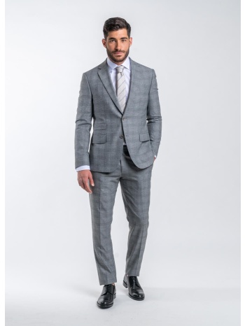 prince oliver κοστούμι γκρι καρό (modern fit) σε προσφορά