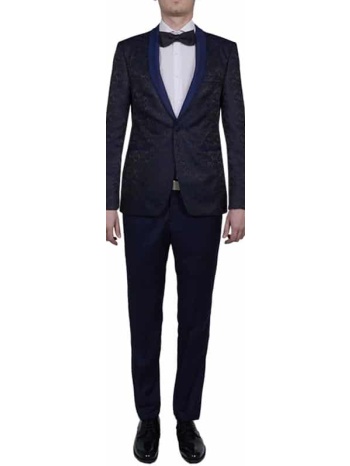 prince oliver tuxedo μαύρο μπροκάρ (modern fit) σε προσφορά
