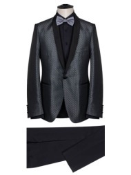 prince oliver tuxedo γκρι σκούρο μπροκάρ (modern fit)