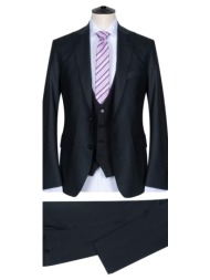 prince oliver κοστούμι μαύρο καρό finest wool (modern fit)