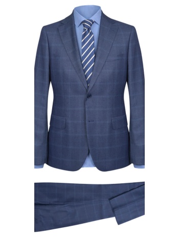 prince oliver κοστούμι καρό μπλε σε προσφορά