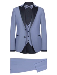 γαμπριάτικο tuxedo γκρι ανοιχτό με shawl σατέν πέτο (modern fit)