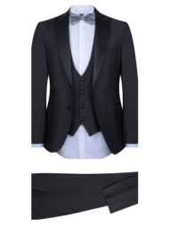 γαμπριάτικο tuxedo μαύρο με shawl σατέν πέτο (modern fit)