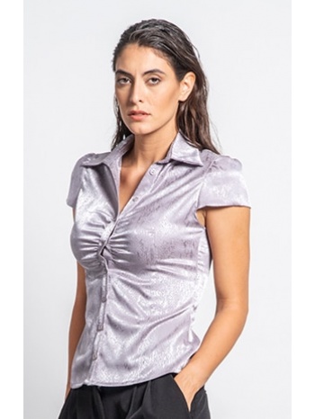 γυναικείο πουκάμισo μεταλιζέ γκρι σε προσφορά