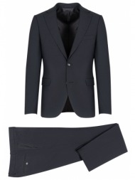 prince oliver κοστούμι μαύρο με μικροσχέδιο virgin wool (modern fit)