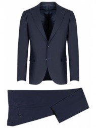 prince oliver κοστούμι μπλε με μικροσχέδιο 100% wool super 120s (modern fit)