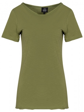 t-shirt χακί round neck outlet σε προσφορά