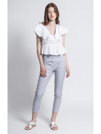 prince oliver παντελόνι ψηλόμεσο γκρι (slim fit) outlet σε προσφορά