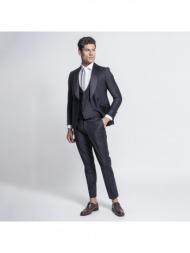 prince oliver κοστούμι μαύρο με shawl σατέν πέτο (modern fit)