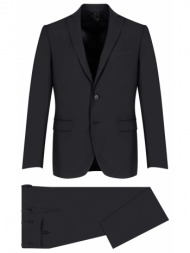 prince oliver κοστούμι μαύρο 100% wool super 100s (modern fit)