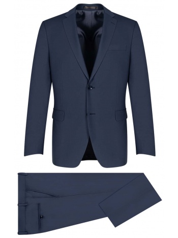 prince oliver κοστούμι μπλε ραφ 100% wool touch (modern fit) σε προσφορά