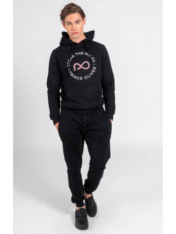 prince oliver φούτερ μαύρο με κουκούλα (modern fit) σε προσφορά