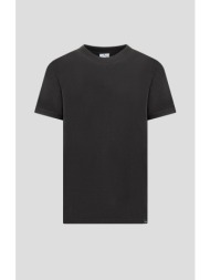 ανδρικό μαύρο logo-embroidered cotton t-shirt courrèges