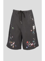 ανδρικό μαύρο sticker graphic shorts maison mihara yasuhiro