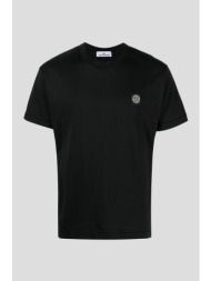 ανδρικό μαύρο compass-appliqué cotton t-shirt stone island