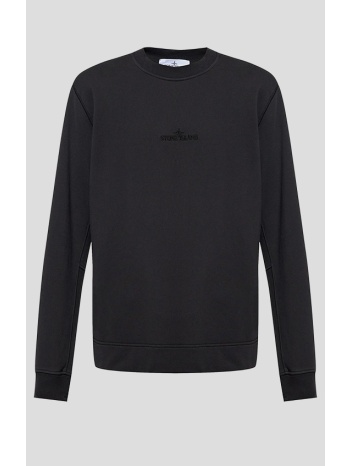 ανδρικό μαύρο logo-embroidered sweatshirt stone island σε προσφορά