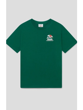 ανδρικό πράσινο montagne ondulèe screen printed t-shirt