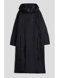 ανδρικό μαύρο bonded melton coat y-3