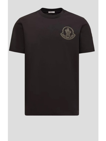 ανδρικό μαύρο logo patch t-shirt moncler