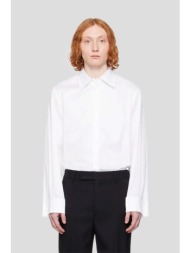 ανδρικό λευκό men`s white `ms` jacquard poplin button up shirt marine serre