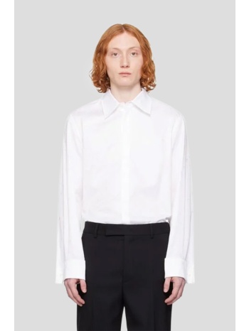 ανδρικό λευκό men`s white `ms` jacquard poplin button up σε προσφορά