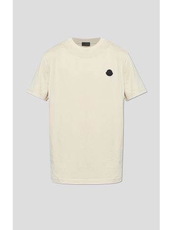 ανδρικό μπεζ men`s logo t-shirt moncler