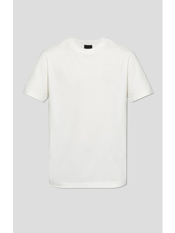 ανδρικό λευκό men`s short-sleeved t-shirt logo motif moncler