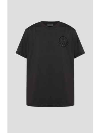 ανδρικό μαύρο men`s short-sleeved t-shirt logo motif moncler