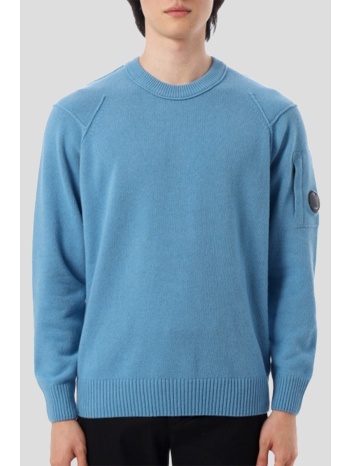 ανδρικό μπλε knitted crewneck sweater c.p. company σε προσφορά