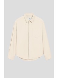 ανδρικό μπεζ embossed ami de coeur boxy shirt ami paris
