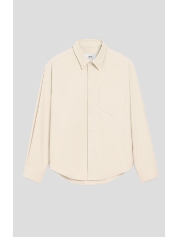 ανδρικό μπεζ embossed ami de coeur boxy shirt ami paris