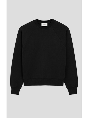 ανδρικό μαύρο black cotton ami de coeur sweatshirt ami paris