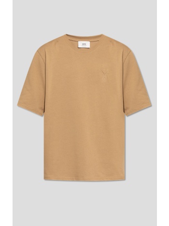 ανδρικό μπεζ men`s t-shirt with logo ami paris