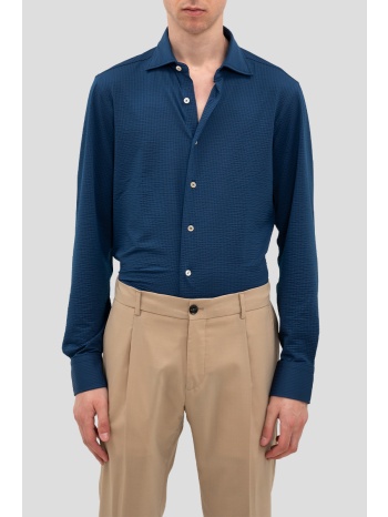 ανδρικό μπλε regular embossed tecnho shirt gherardi