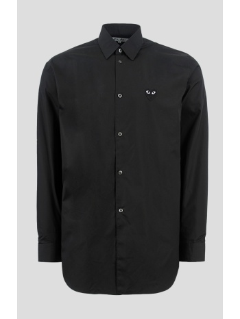 ανδρικό μαύρο heart logo shirt in black comme des garçons