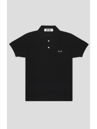 ανδρικό μαύρο cotton polo with black emblem comme des garçons play