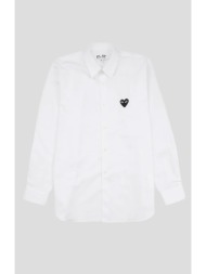ανδρικό λευκό heart logo shirt in white comme des garçons play