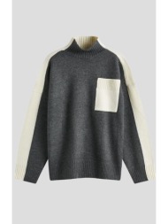ανδρικό γκρι two tone patch pocket jumper jwanderson